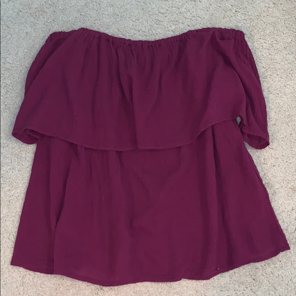 Off the shoulder pink/ purple top
